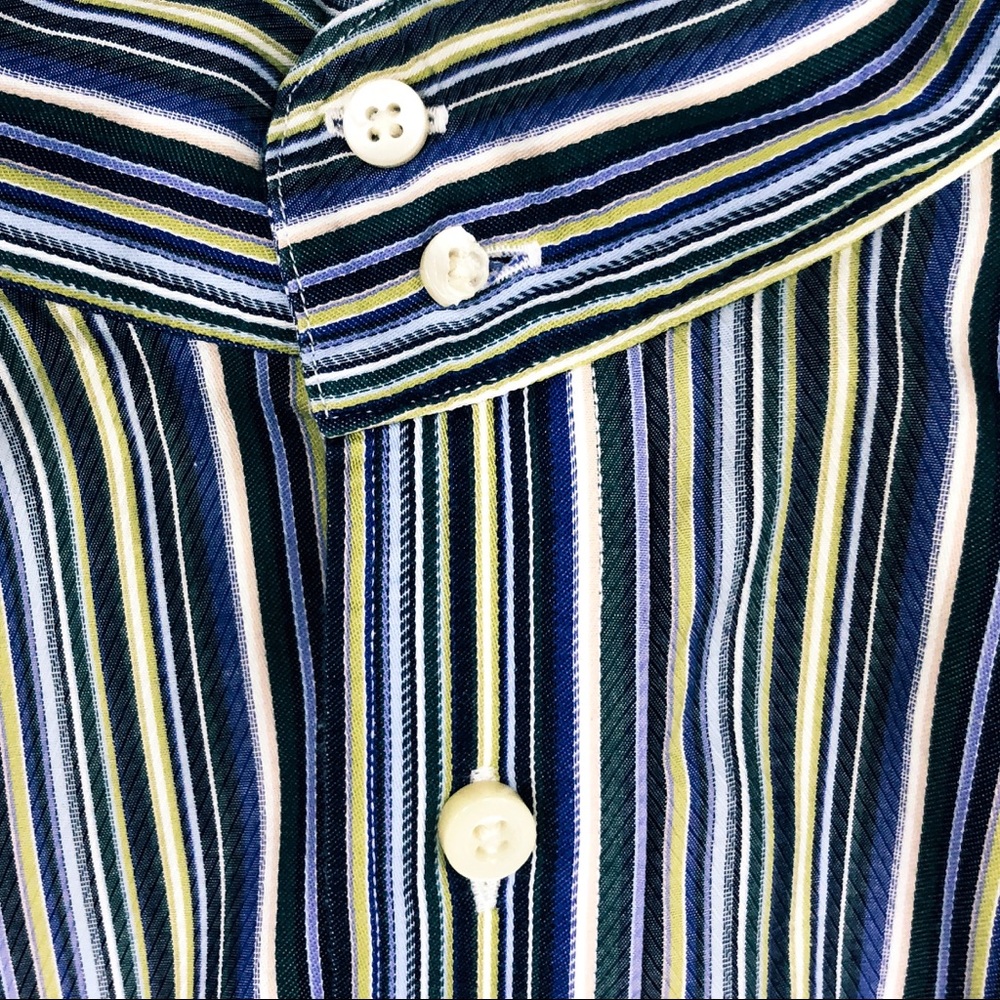 Thomas Dean TD Striped Button Up Shirt Blue XLT - Picture 6 of 8